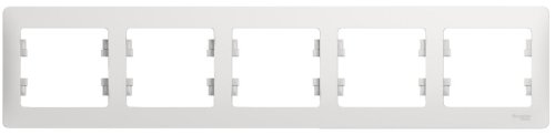 Рамка горизонтальная Systeme Electric Glossa 5-м. белый картинка